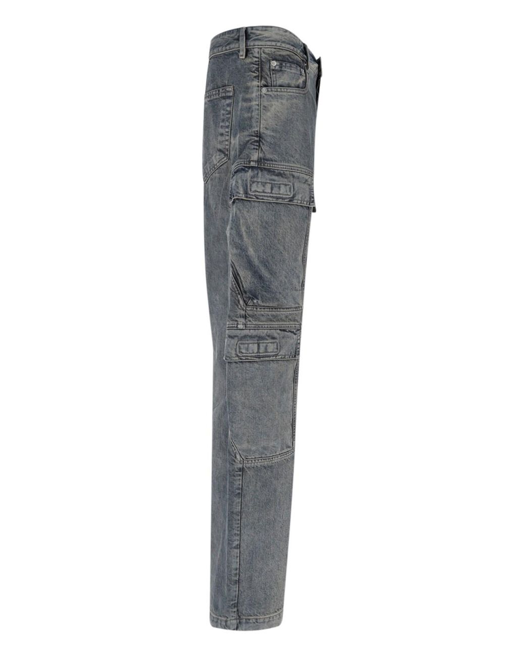 Rick Owens Gray Wide Jeans "Double Cargo" for men