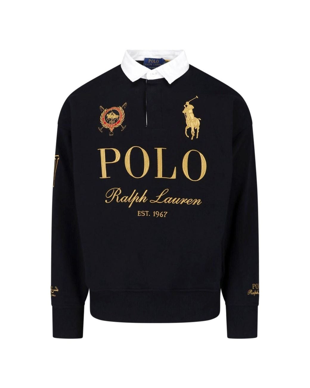 Polo Ralph Lauren Black Rugby Sweatshirt “Big Pony” for men