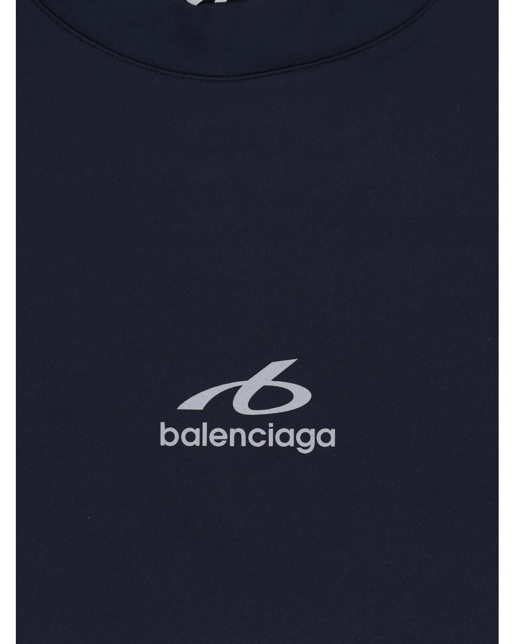 Balenciaga Blue Logo Graphic Crewneck T-Shirt for men