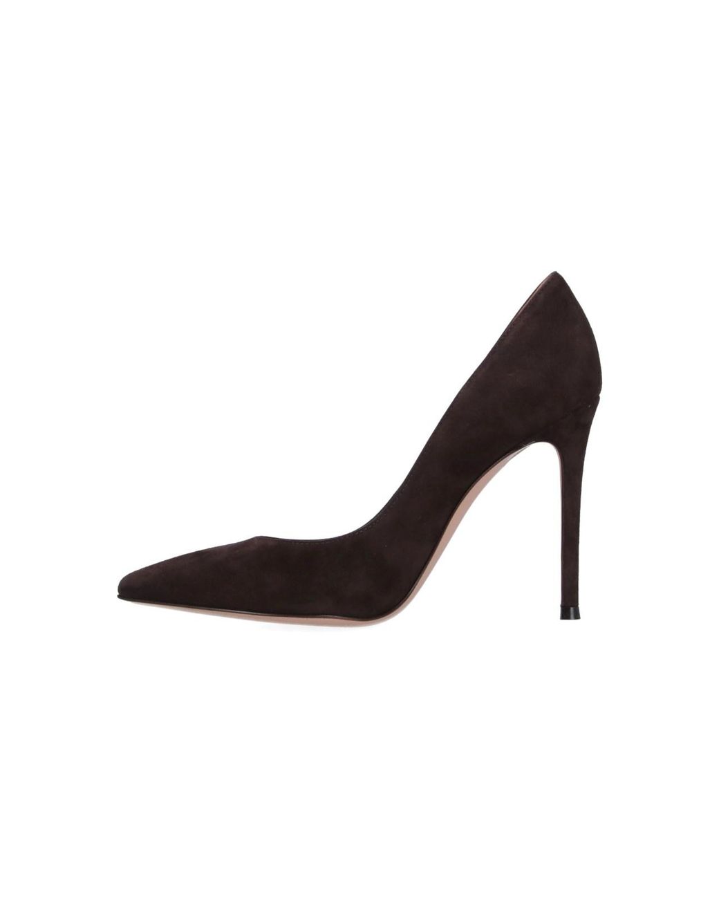 Gianvito Rossi Brown Pointed-Toe Suede High-Heel Pumps