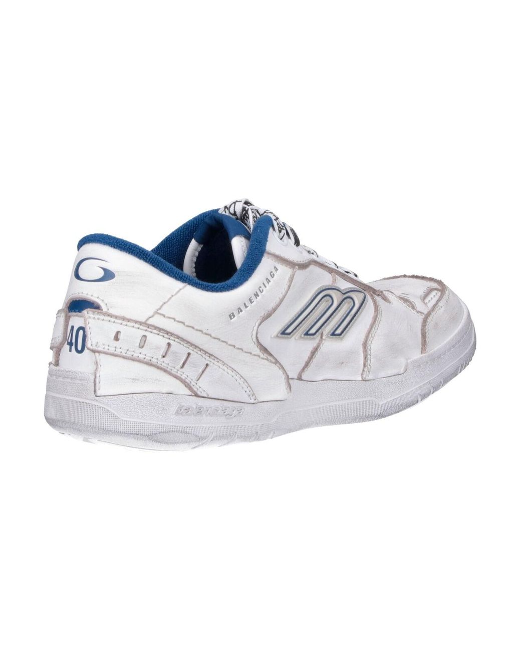 Balenciaga Blue Low-Top Leather Sneakers for men