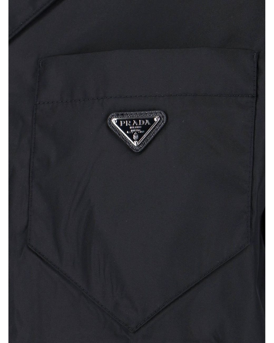Prada Blue Re-Nylon Logo Shirt for men