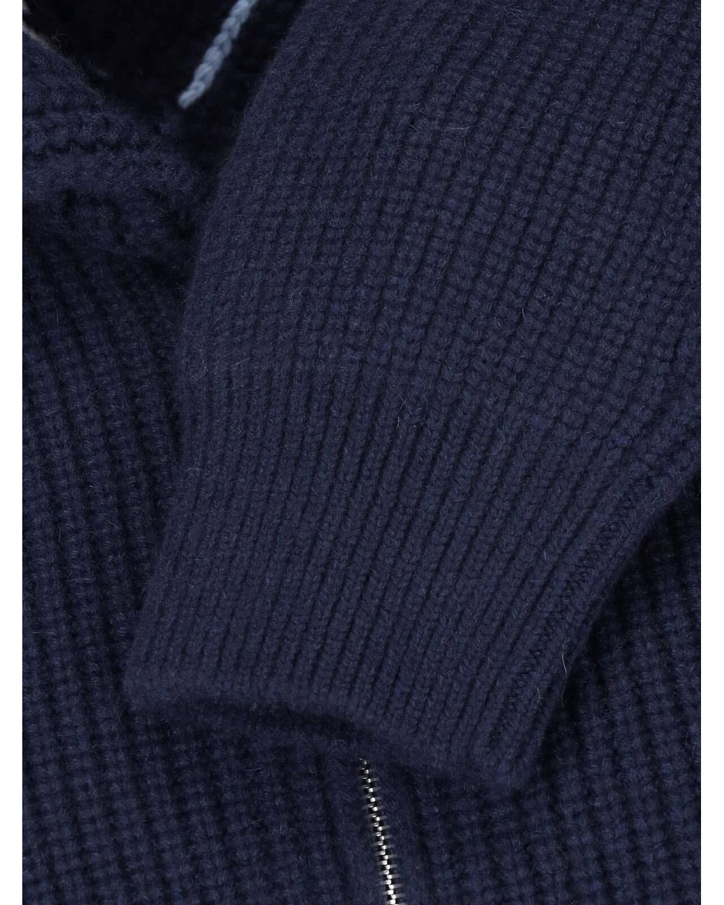 Malo Blue Cashmere Zip Sweater