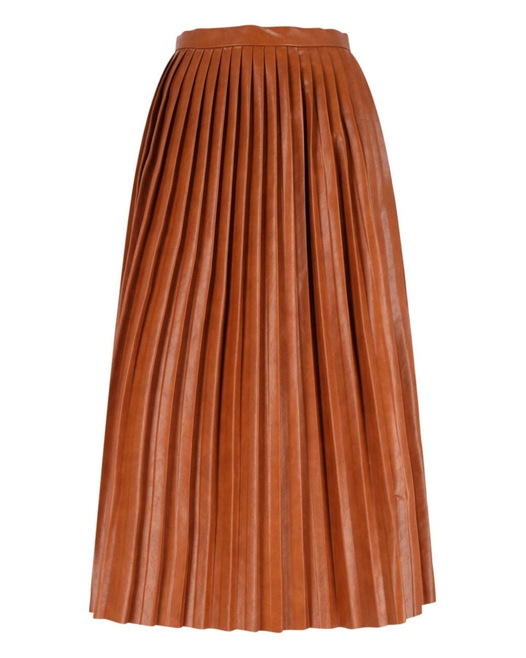 MM6 by Maison Margiela Brown Pleated Midi Skirt