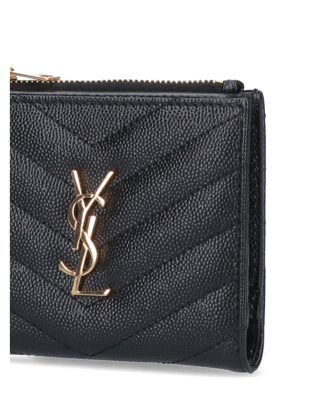 Saint Laurent Black Bi-Fold Logo Wallet