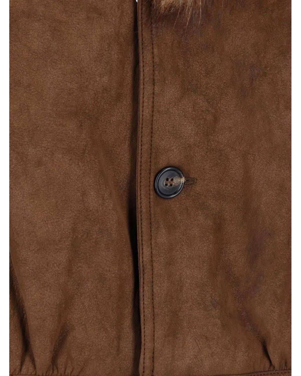 MM6 by Maison Margiela Brown Faux Fur Jacket