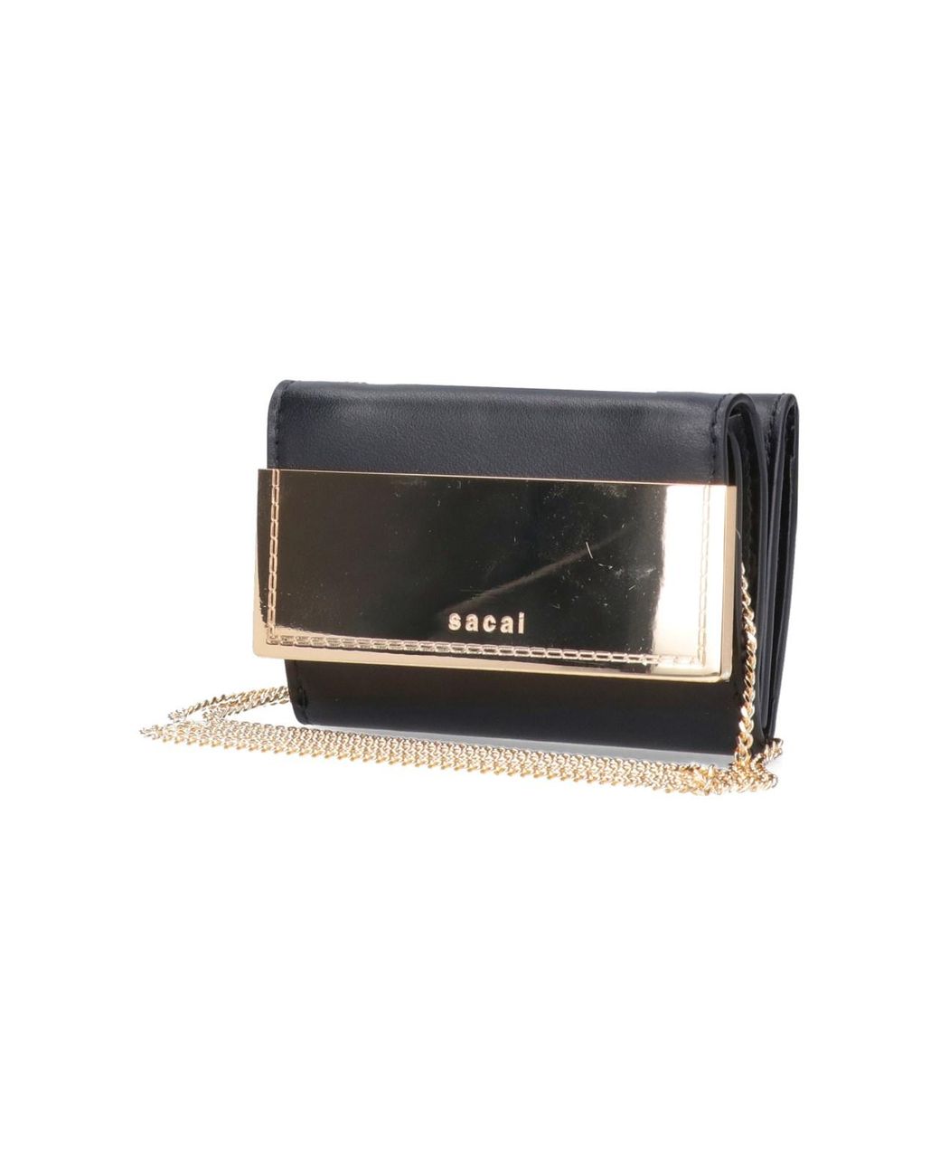 Sacai White Trifold Logo Wallet