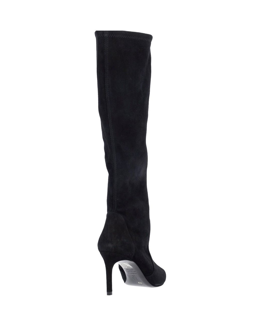 Stuart Weitzman Black Pointed Toe Knee-High Stiletto Boot