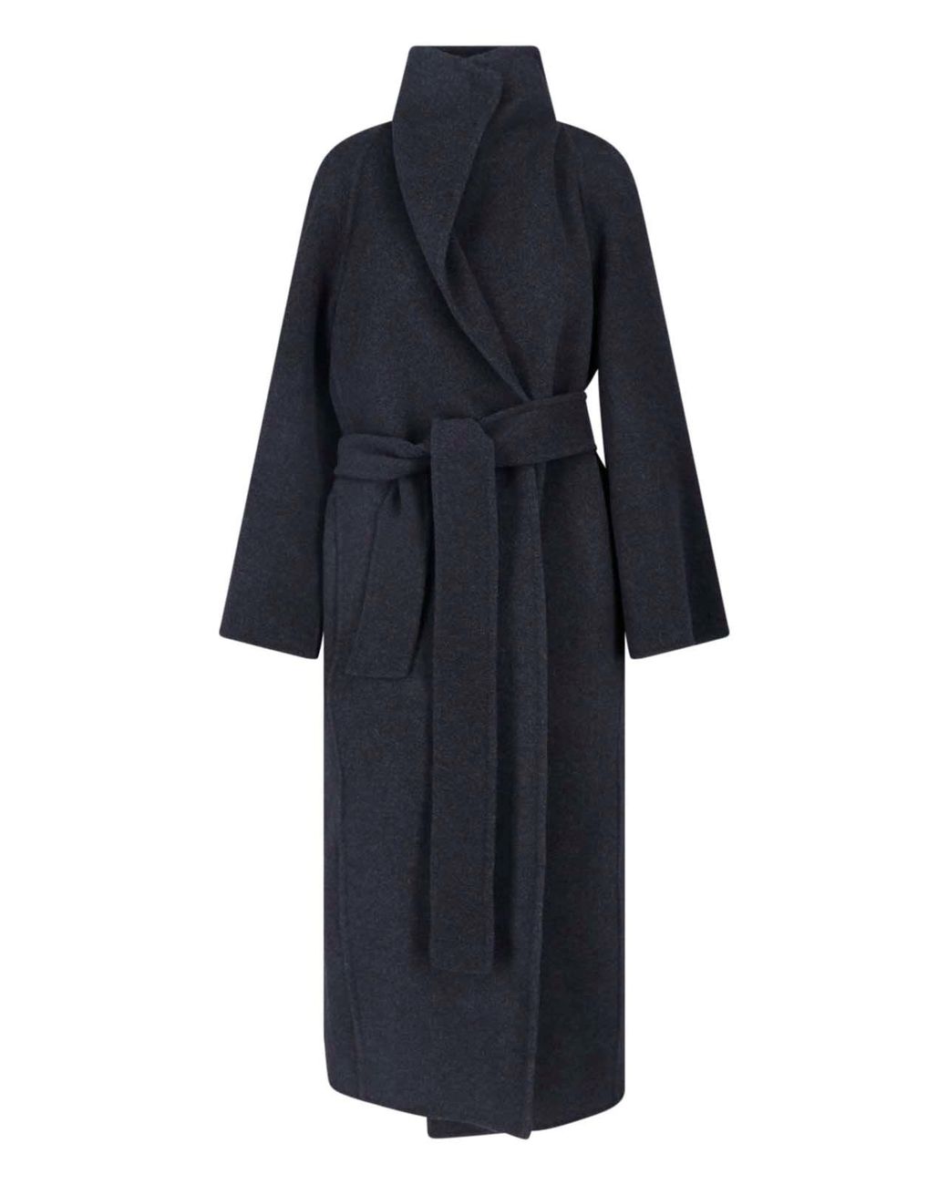 Khaite Blue Oversized Wool Wrap Coat