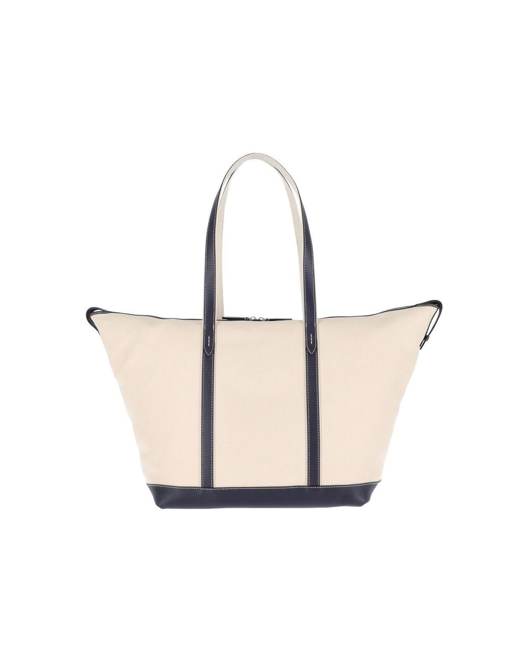 Polo Ralph Lauren Natural Canvas Tote Bag With Leather Trim