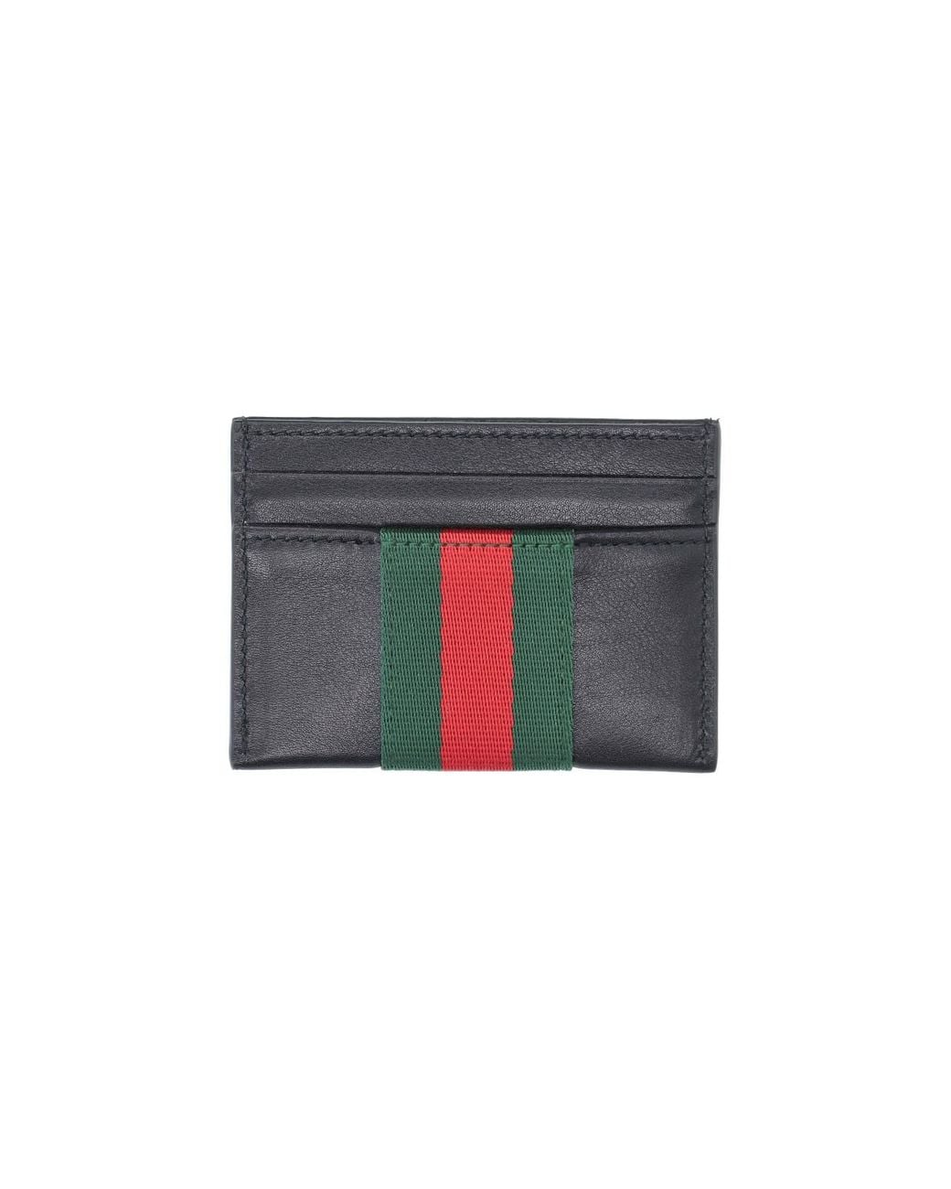 Gucci Black Card Holder "Web Trademark" for men