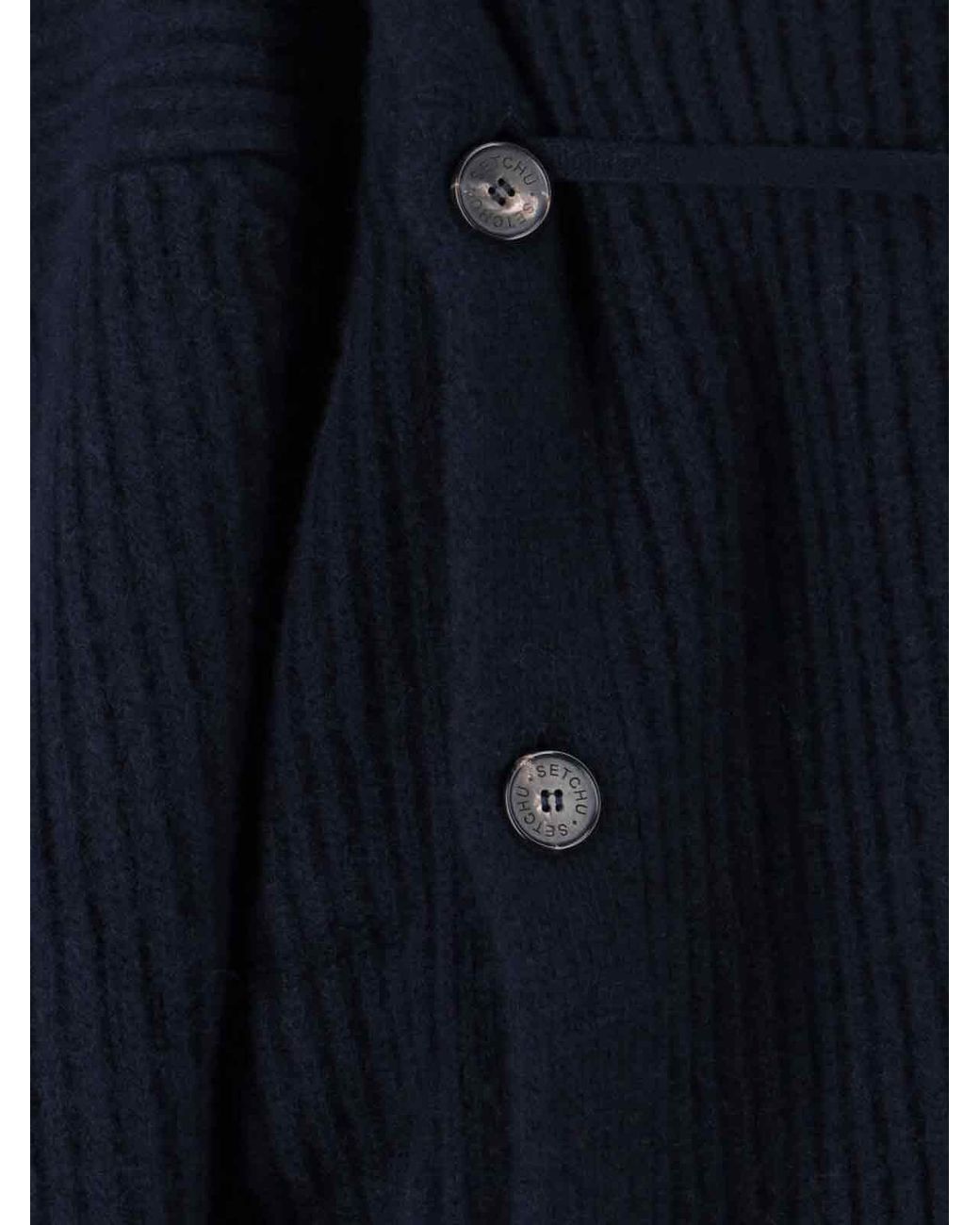 Setchu Blue Wool And Cashmere Blend Sweater