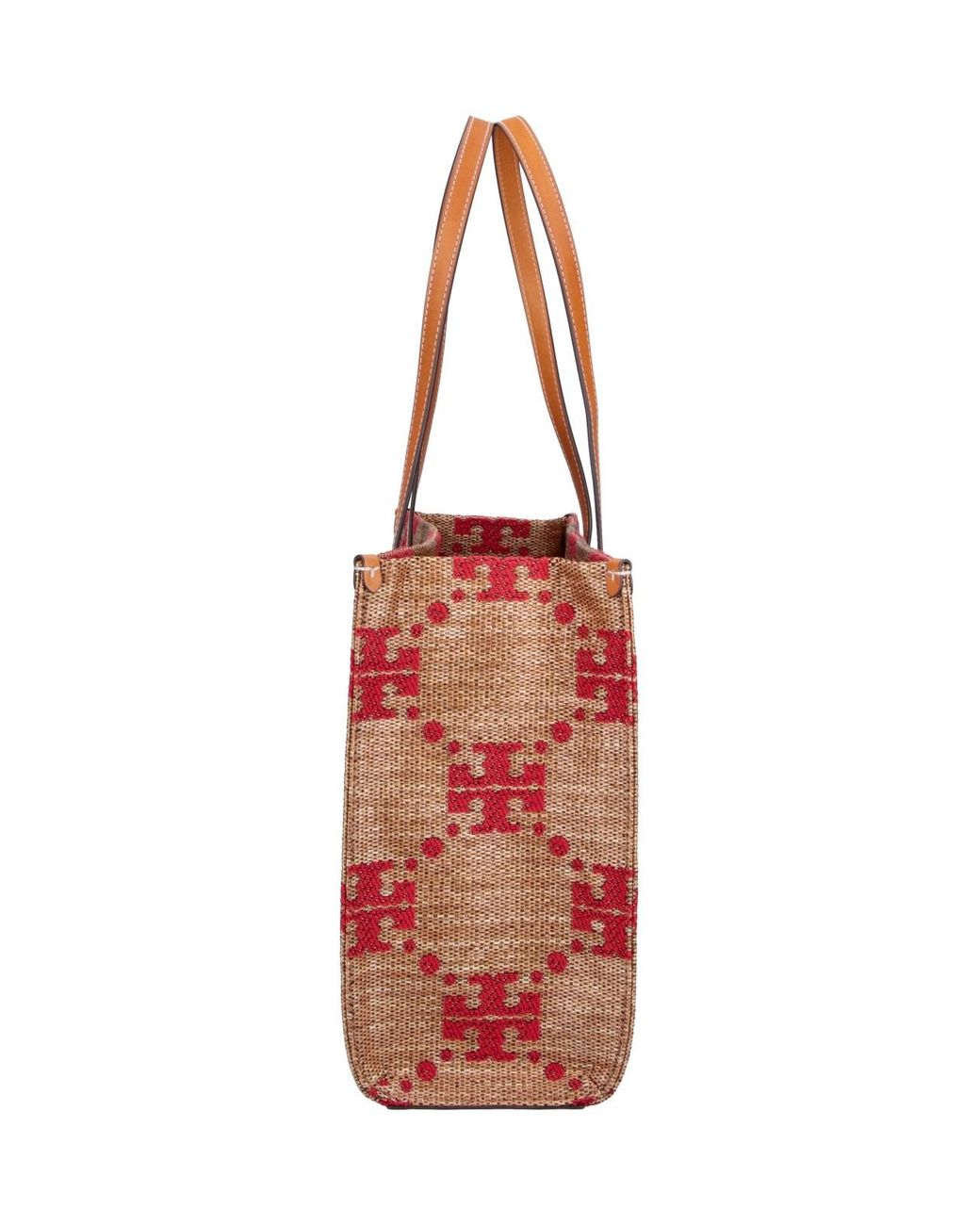 Borsa Tote "T Monogram" di Tory Burch in Red