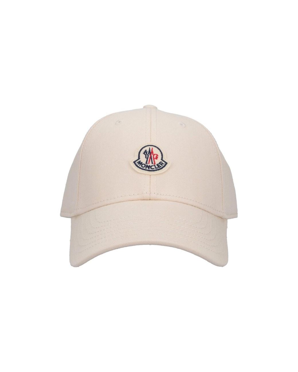 Moncler White Logo Patch Baseball Cap