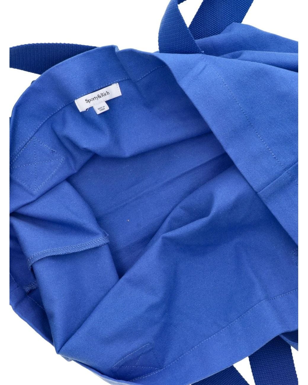 Sporty & Rich Blue Printed Tote Bag