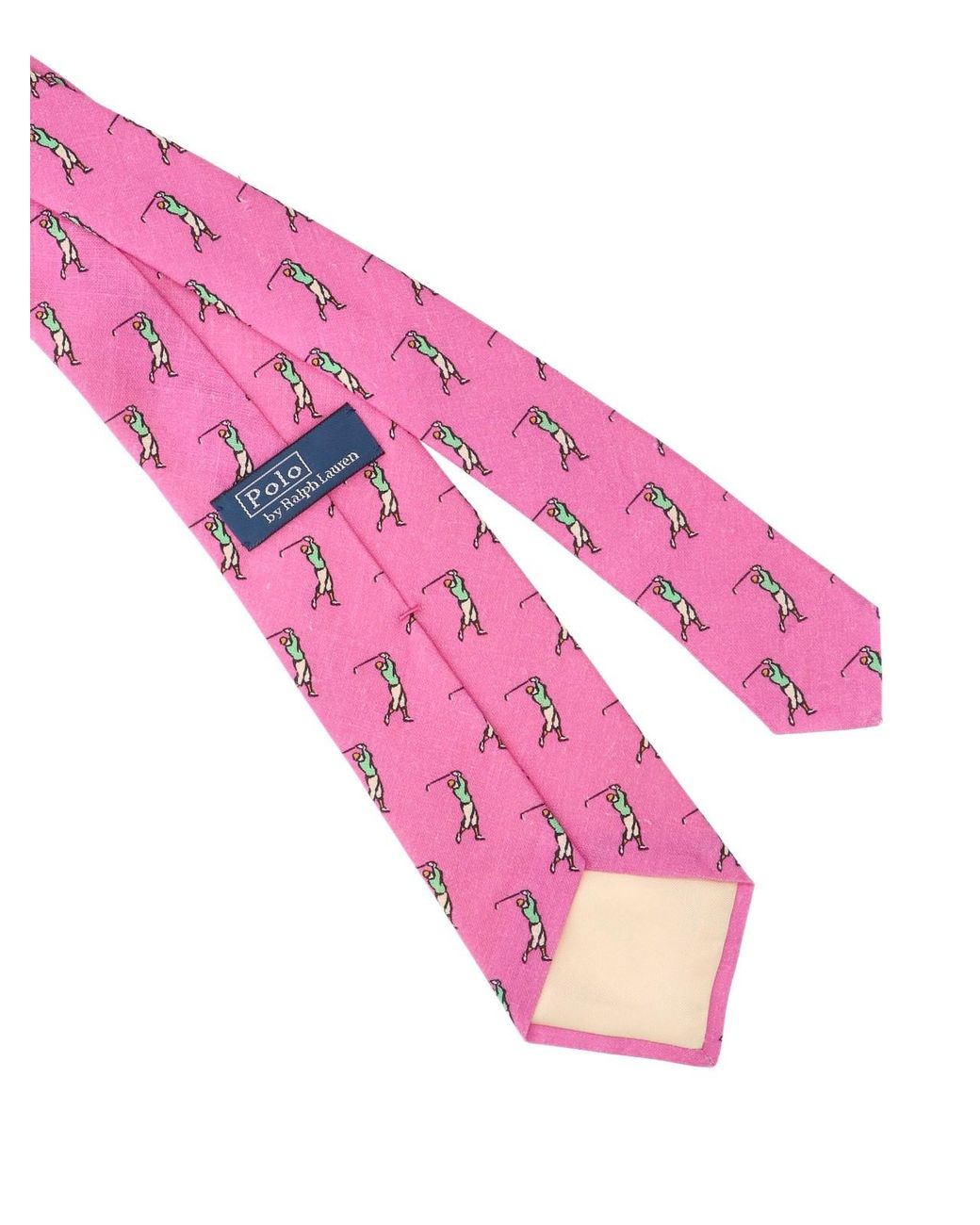 Polo Ralph Lauren Pink Printed Linen Tie for men