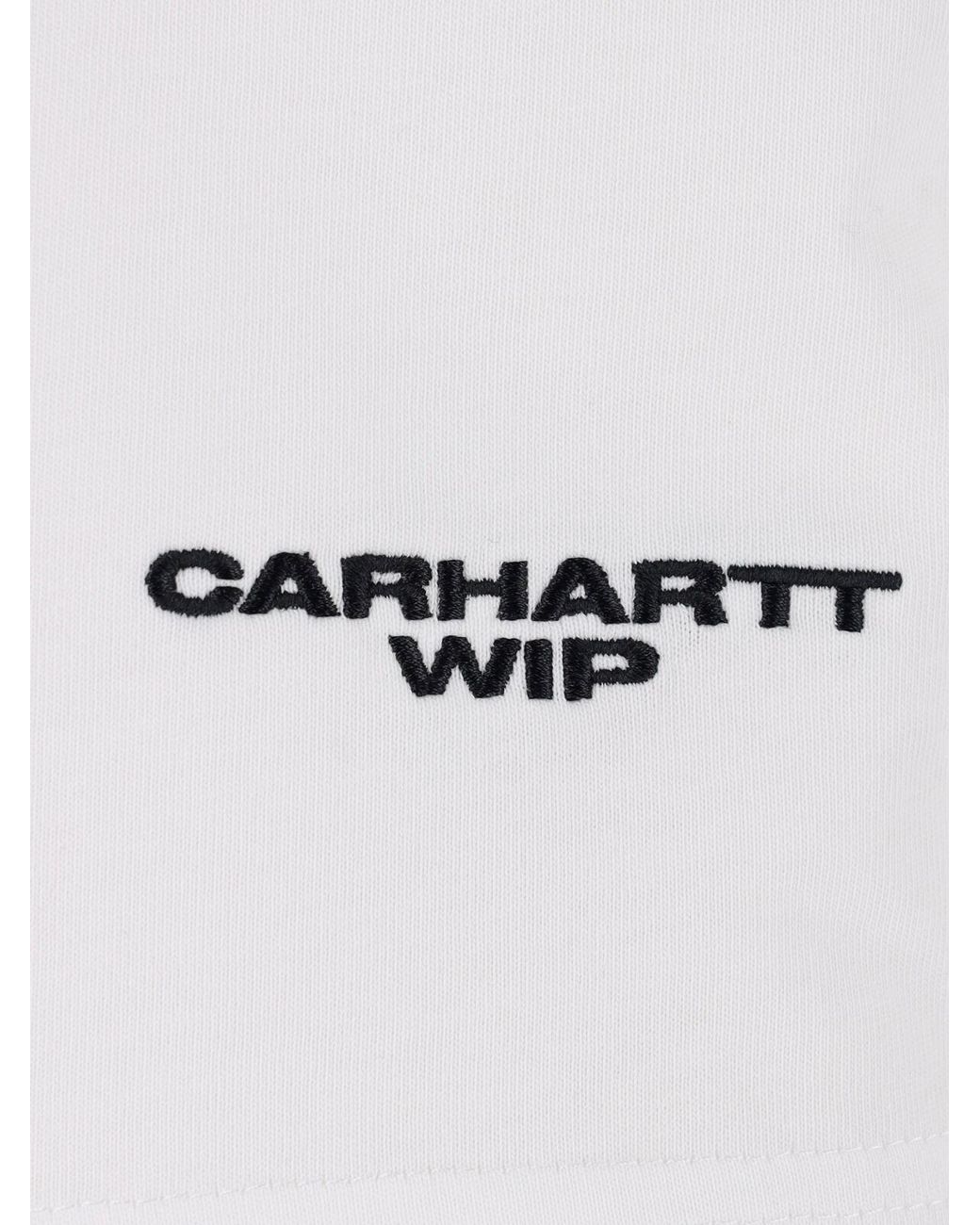 Carhartt White Mock Neck Short Sleeve T-Shirt for men