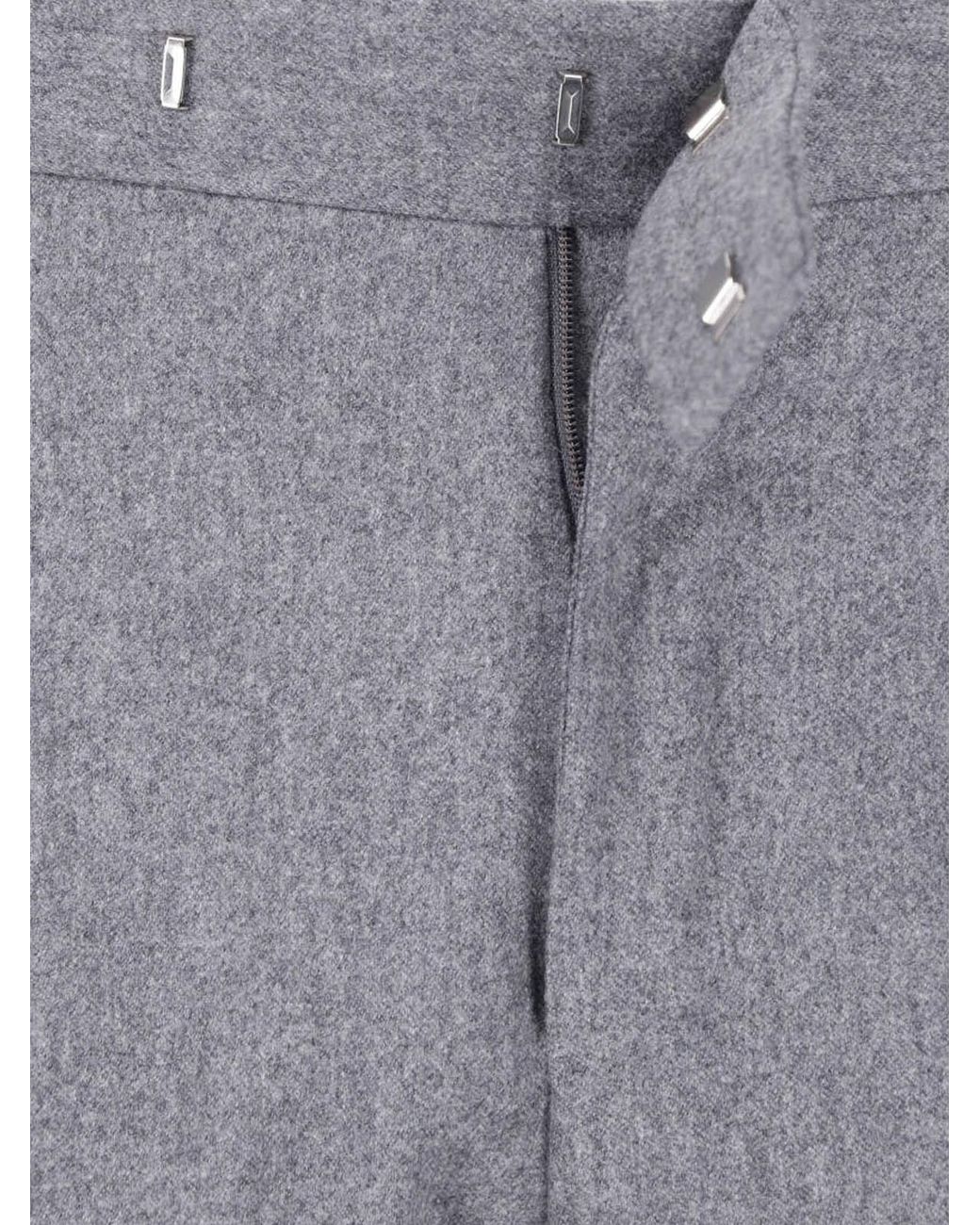 PT Torino Gray Virgin Wool And Cashmere Trousers for men