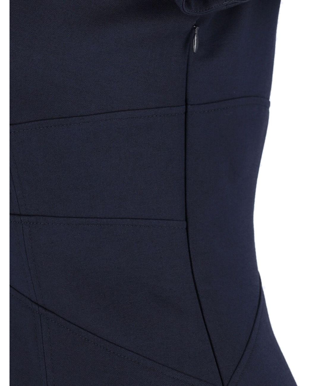McQueen Blue Wool And Silk Mini Dress