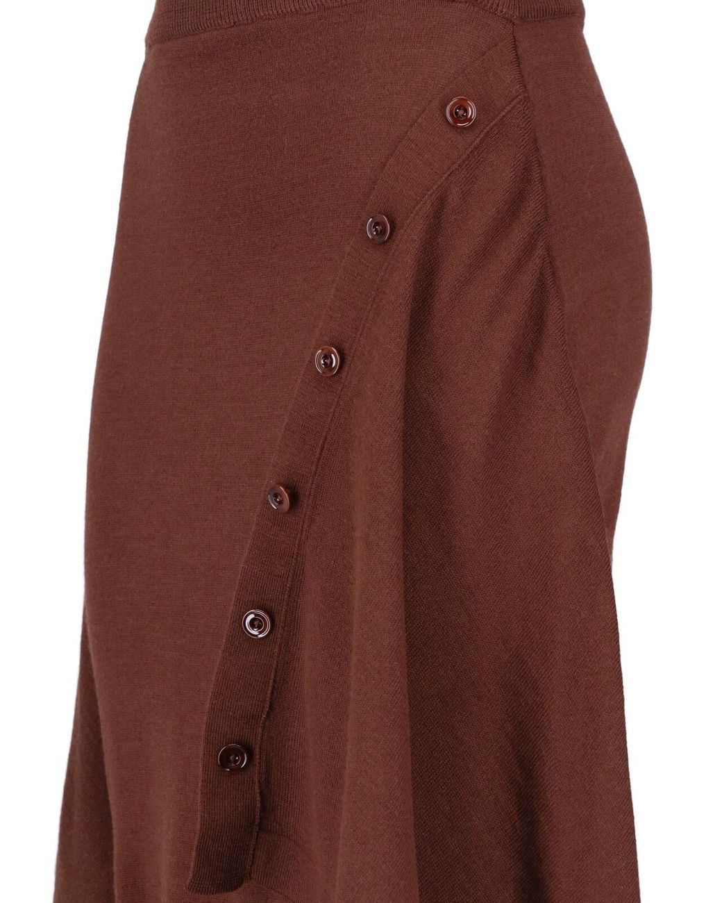 Lemaire Brown Asymmetric Wrap-Front Midi Skirt