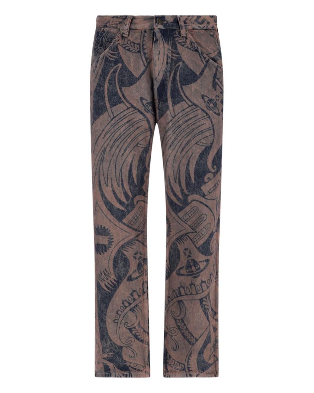 Vivienne Westwood Gray Printed Straight-Leg Jeans for men