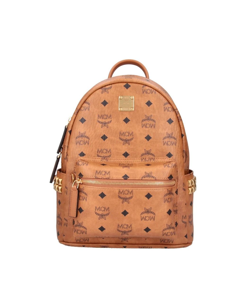 MCM Orange Monogram Studded Backpack for men