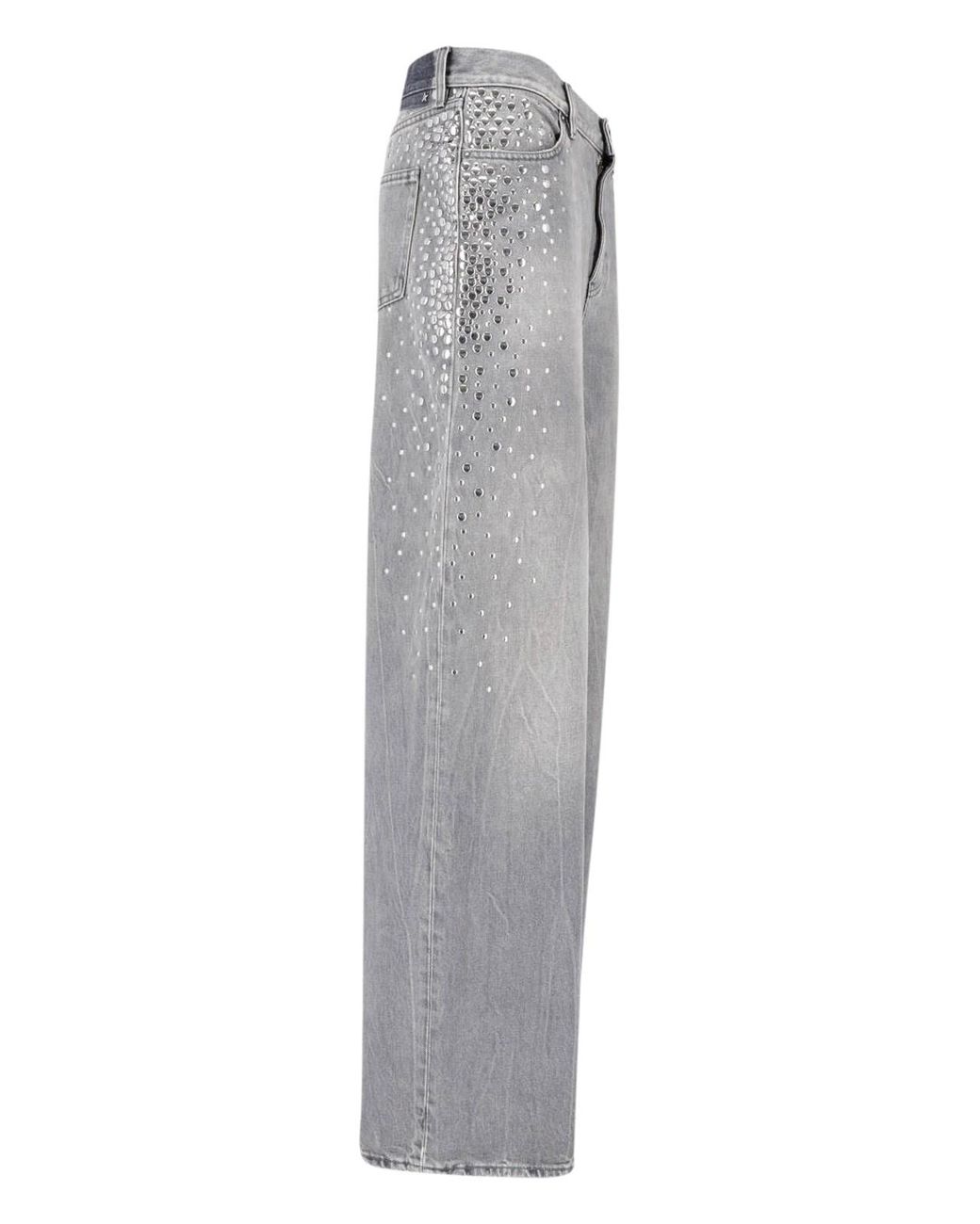 Golden Goose Deluxe Brand Gray Wide Leg Jeans Studs Melody