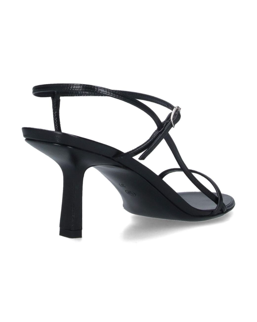 The Row Black "Bare" Slingback Sandals