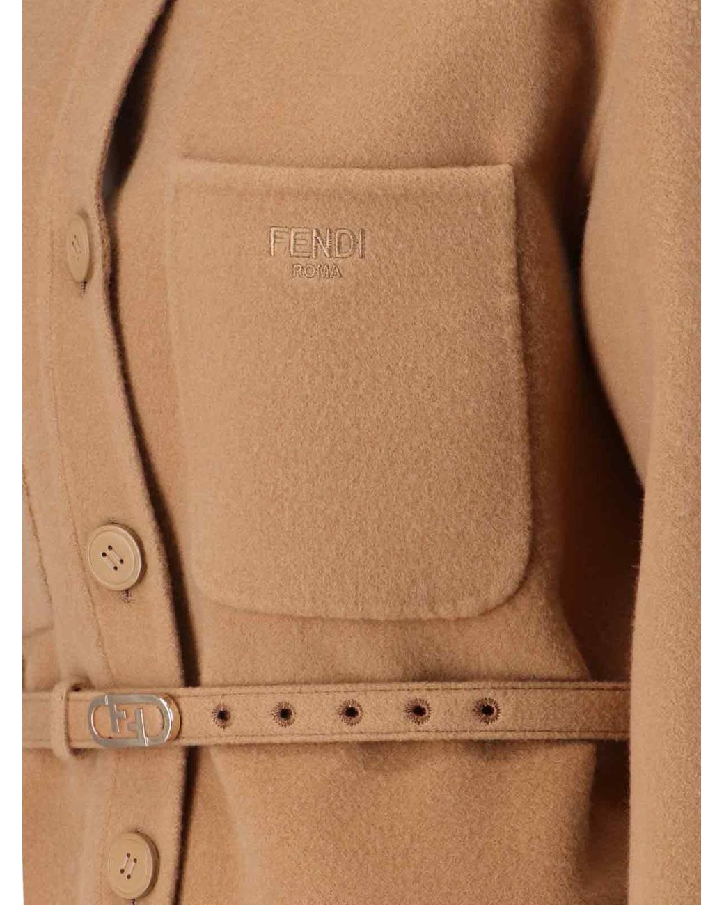 Fendi Natural Cashmere Shirt Jacket