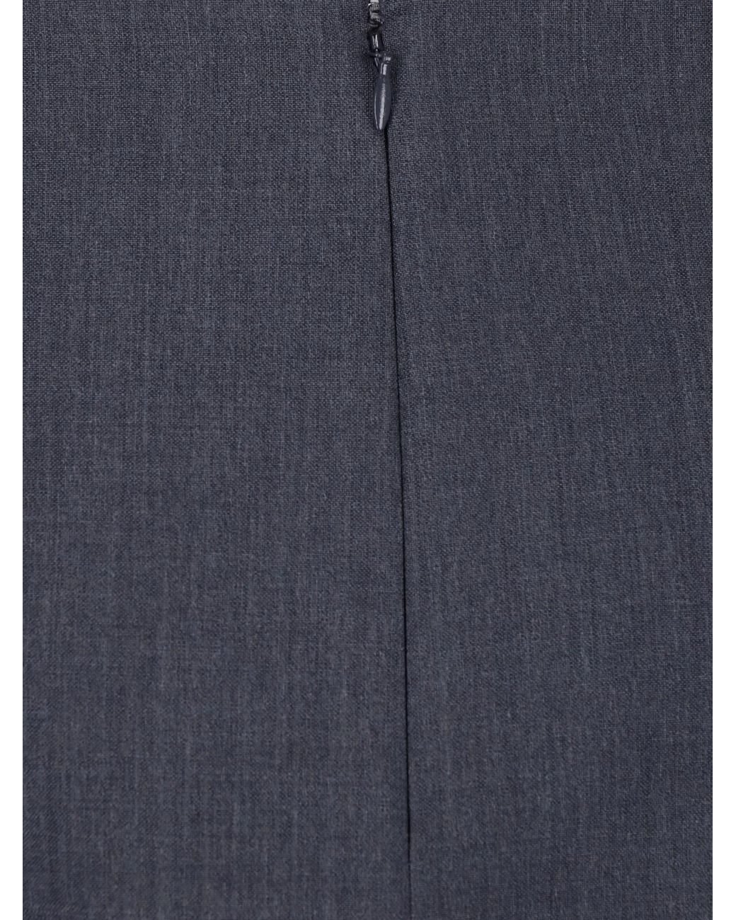 Jil Sander Blue Wool Blend Straight Skirt