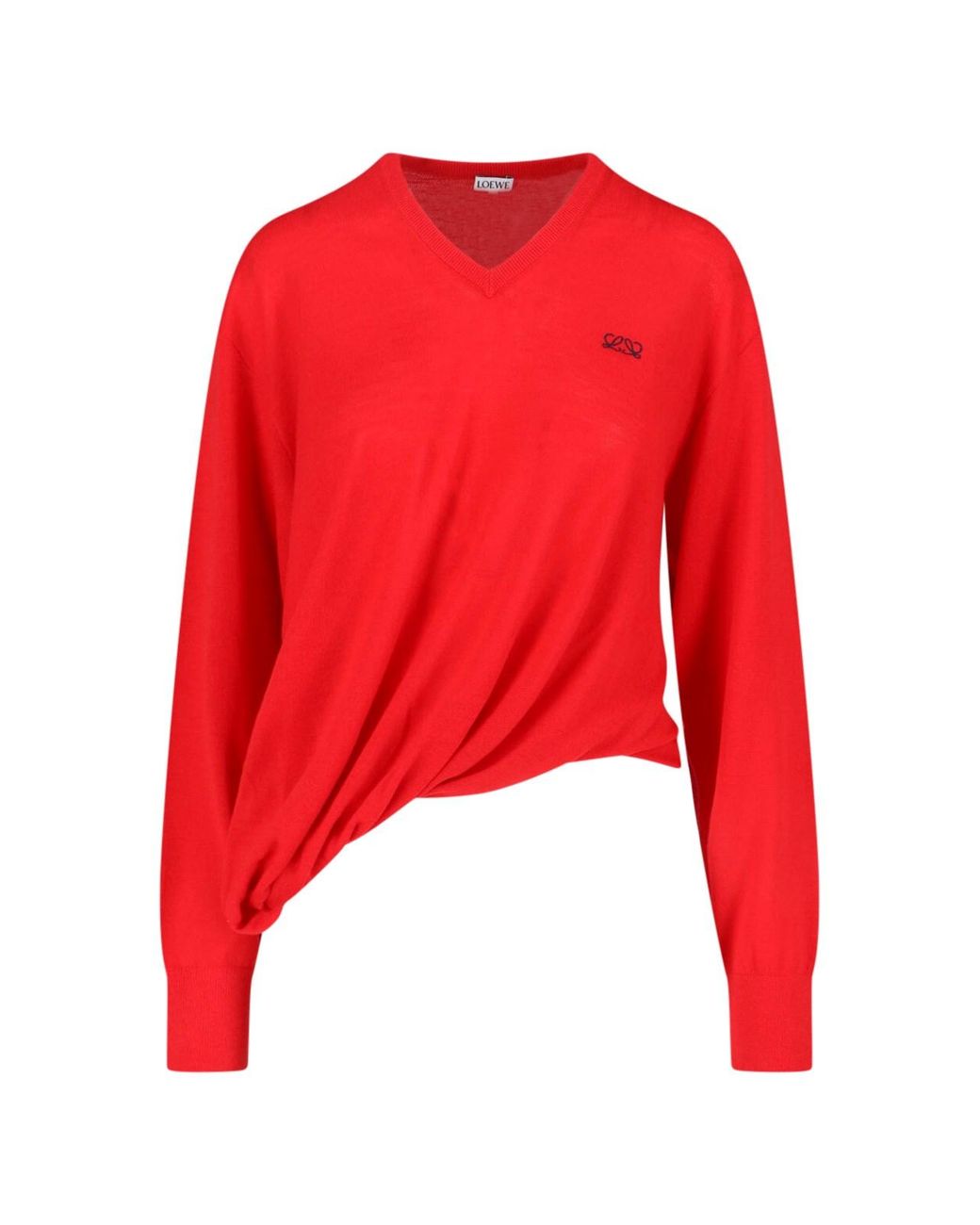 Loewe Red Asymmetrical Sweater