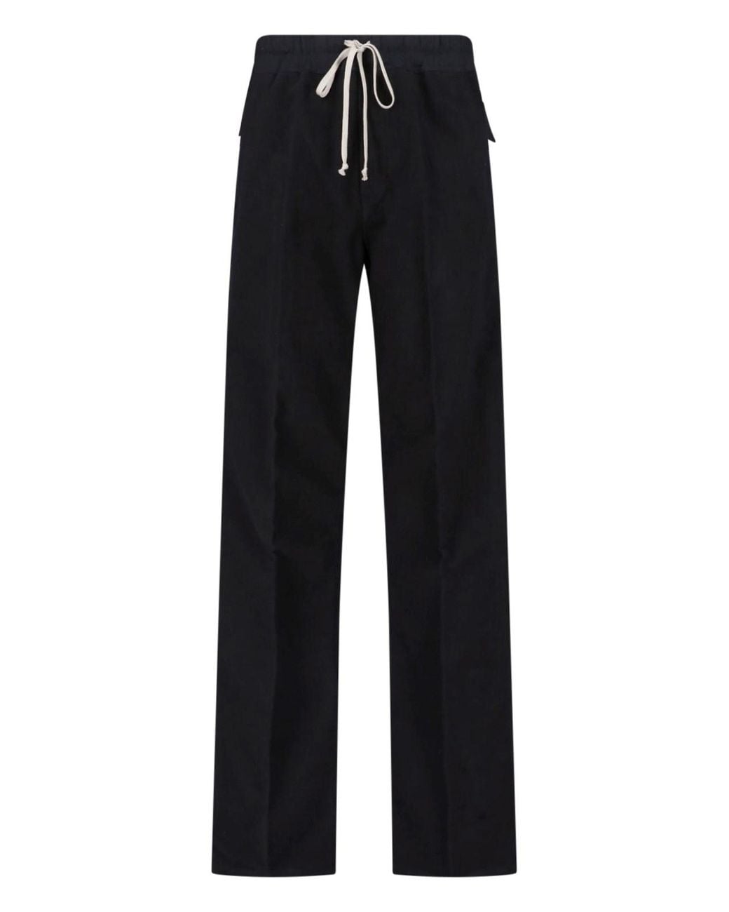 Rick Owens Black Straight Cotton Pants for men