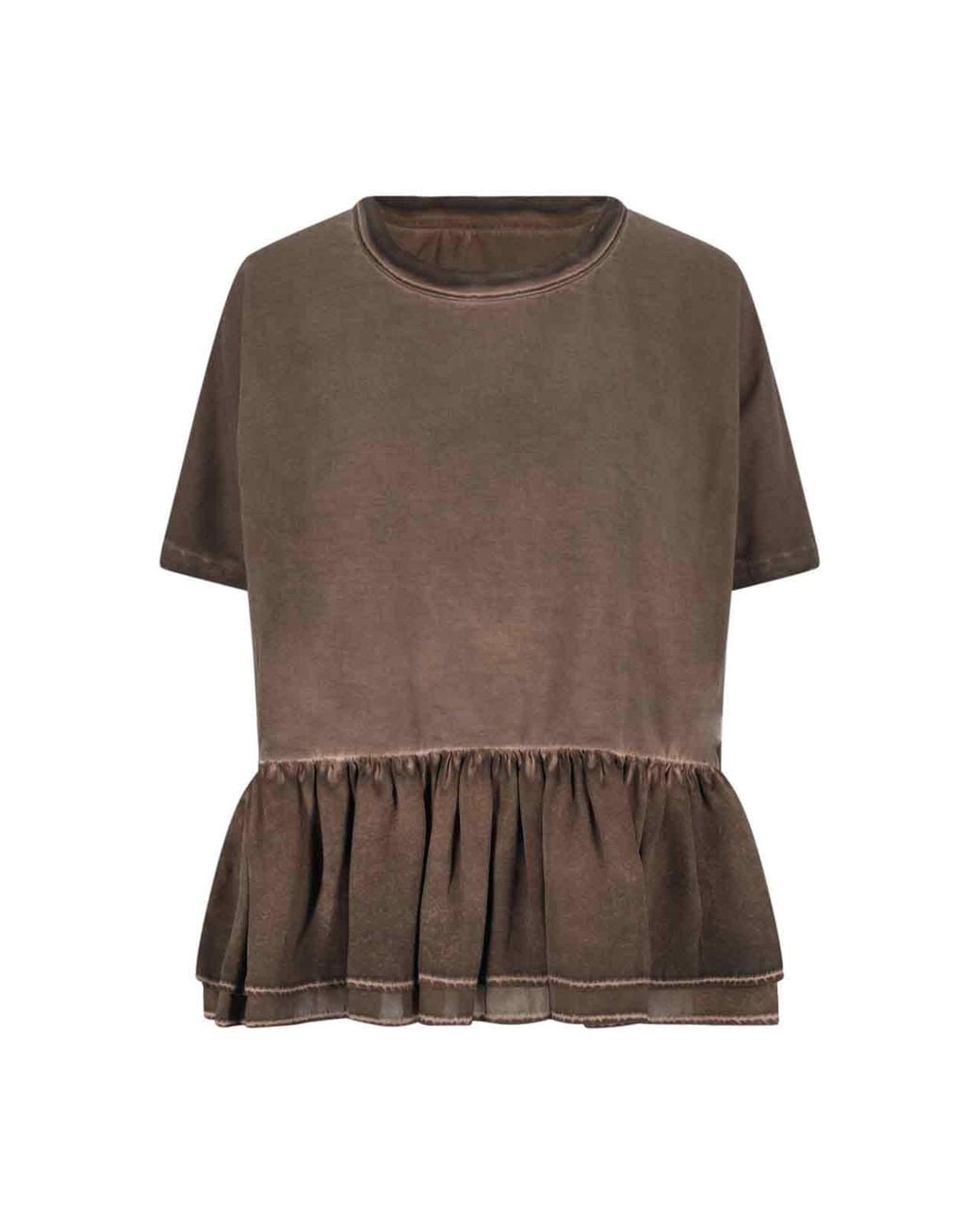 Uma Wang Brown Flared T-Shirt Todi
