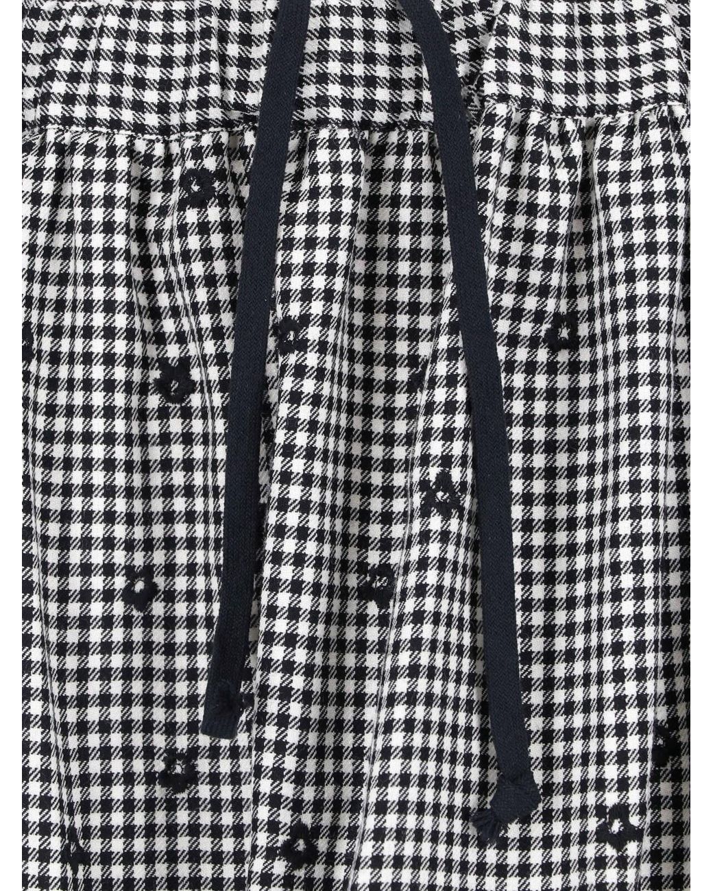 Comme des Garçons Gray Gingham Floral Mini Skirt