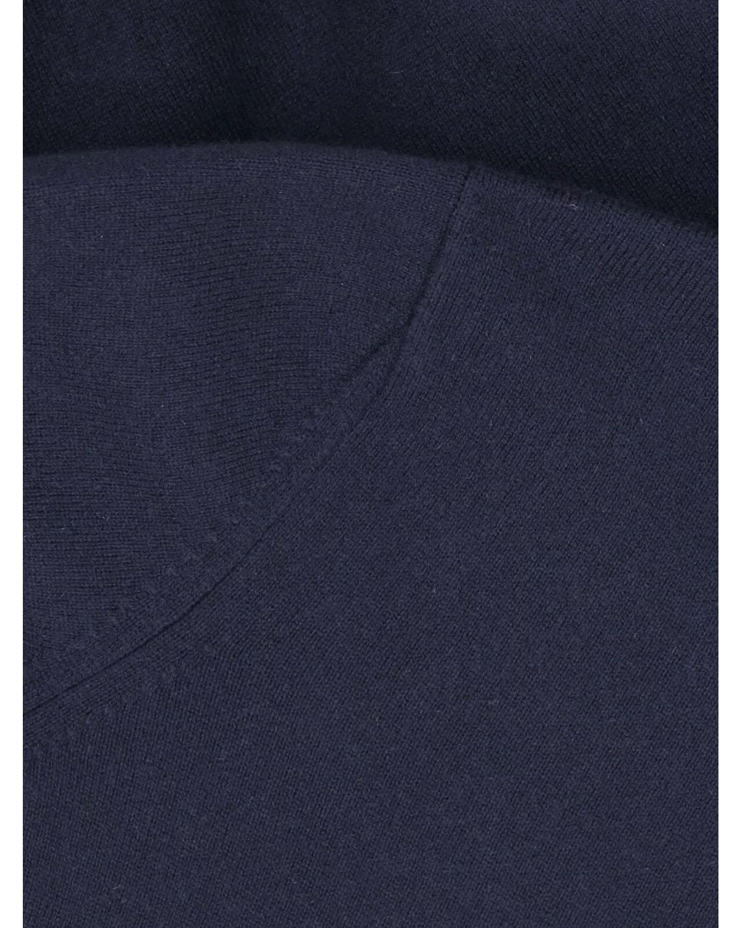 Loro Piana Blue Cashmere Crew Neck Sweater for men