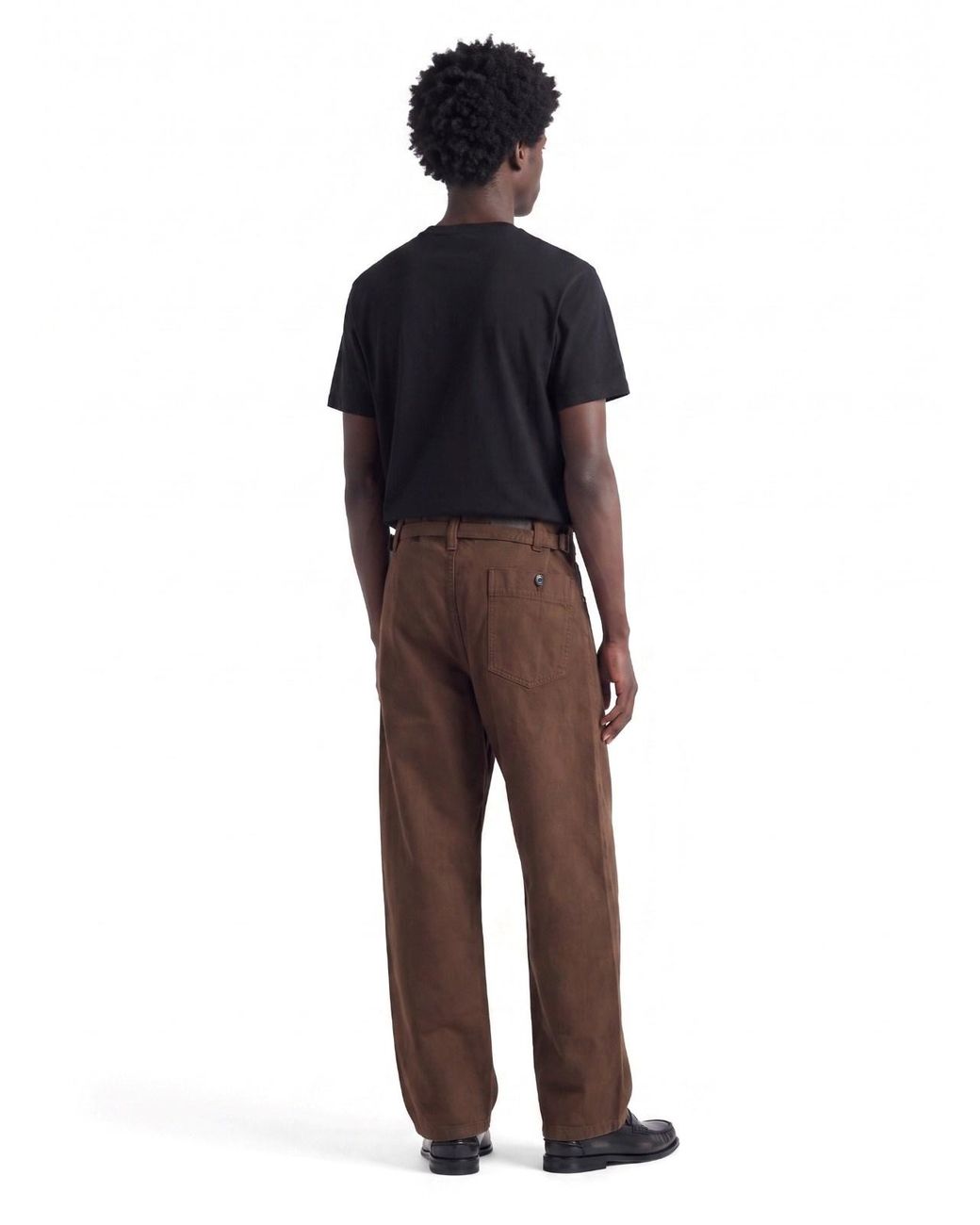 Lemaire Brown Wide-Leg Cotton Twill Trousers for men