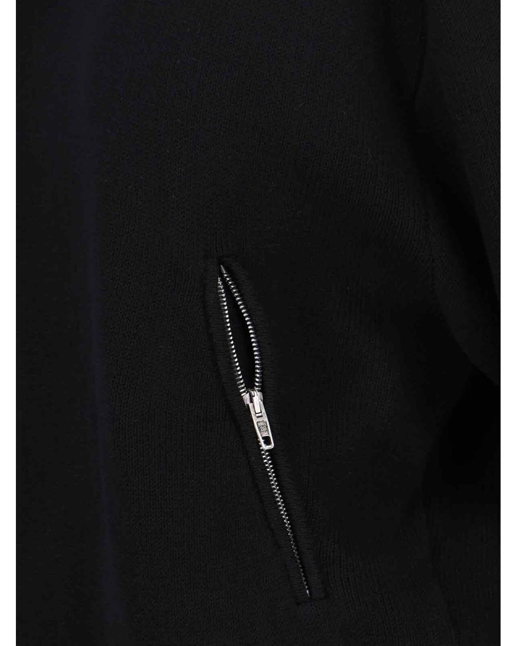 Balenciaga Black Oversized Cowl Neck Knit Sweater With Zip Pockets