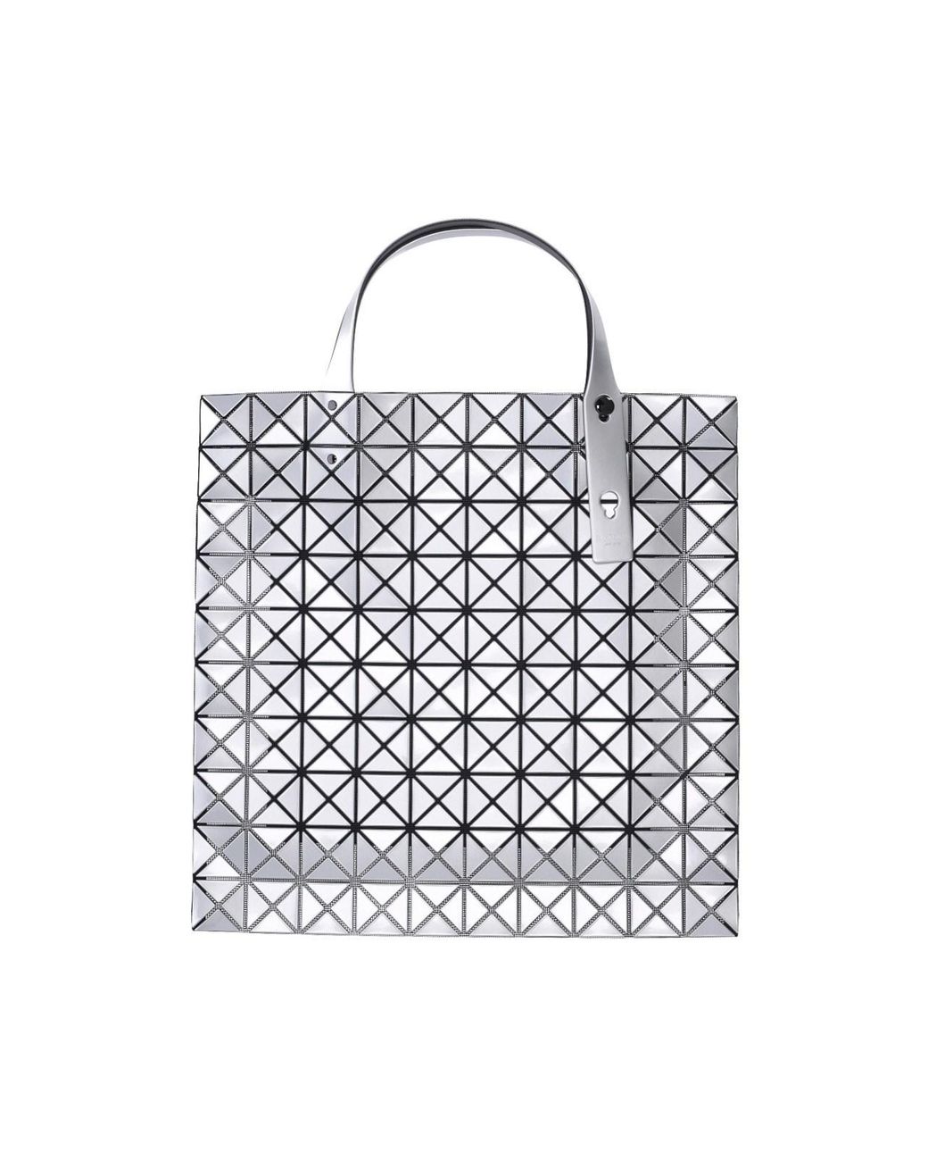Issey Miyake White Geometric Panel Tote Bag