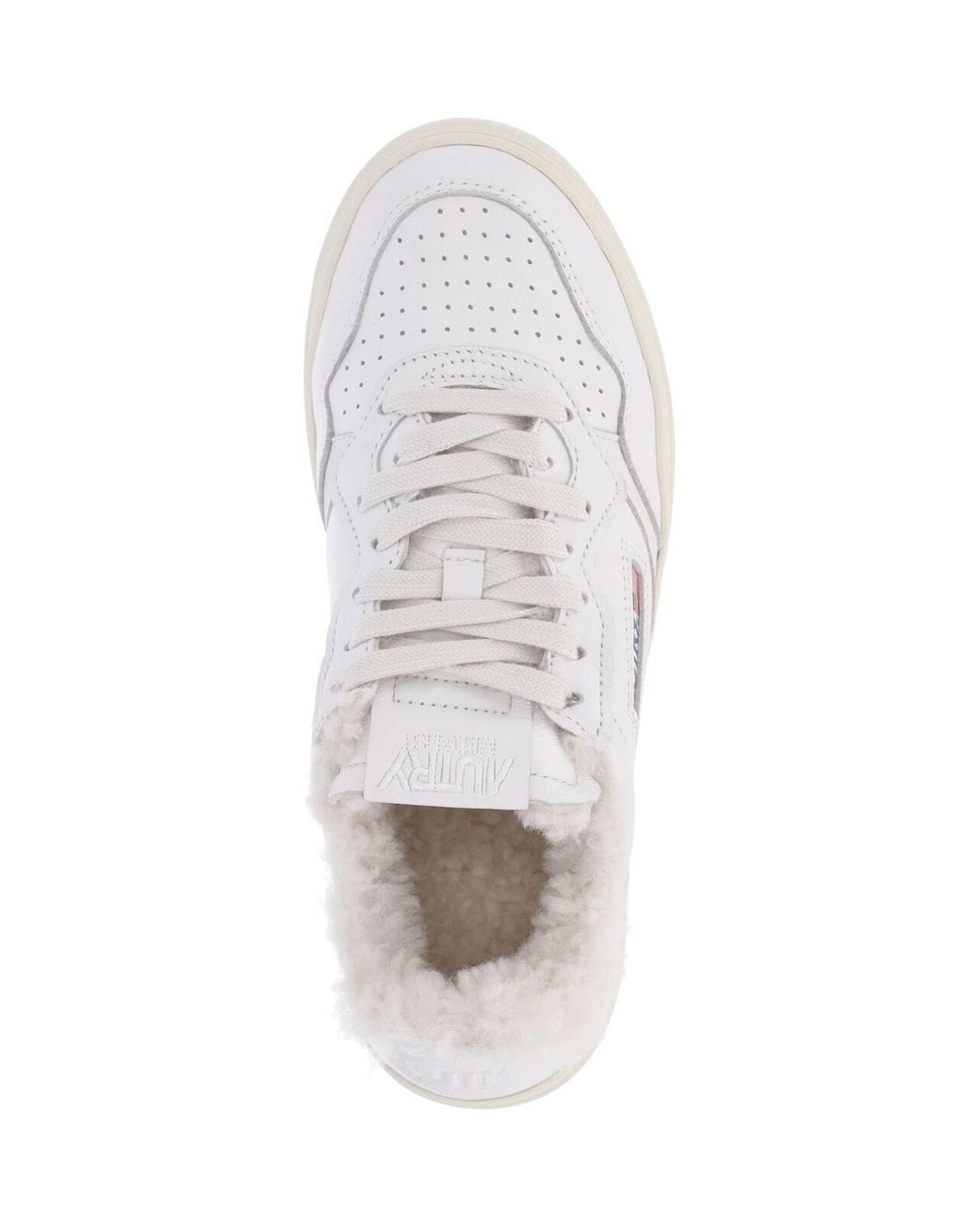 Autry White Goatskin Medalist Low-Top Sneakers