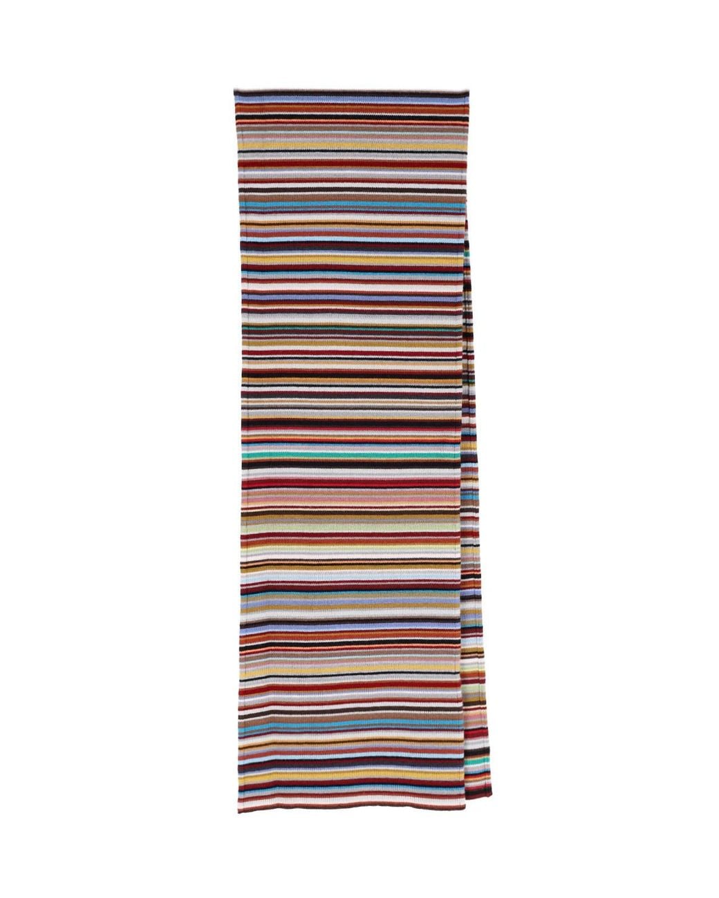 Paul Smith Red Striped Merino Wool Scarf for men