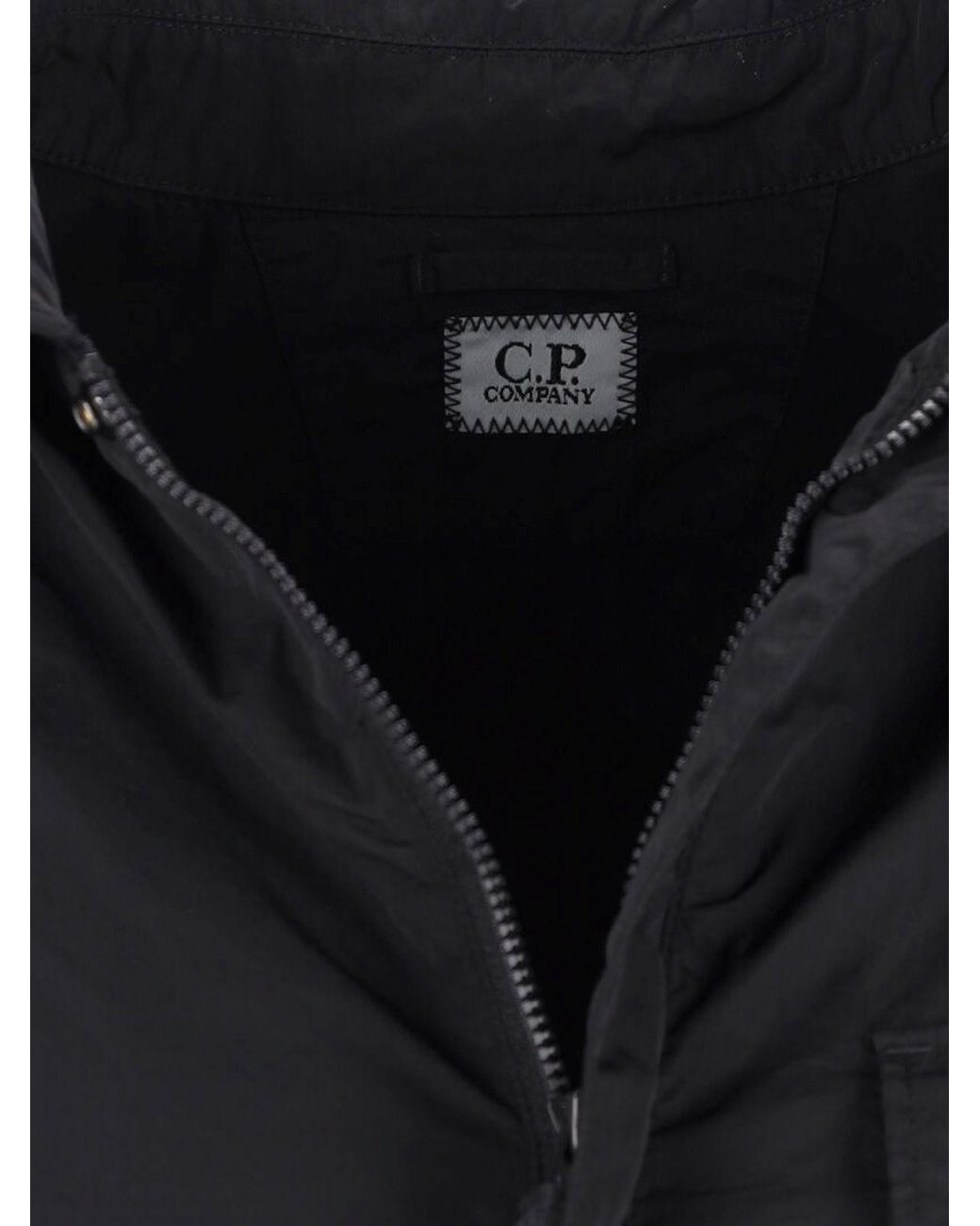 C P Company Black Logo Shirt Jacket for men