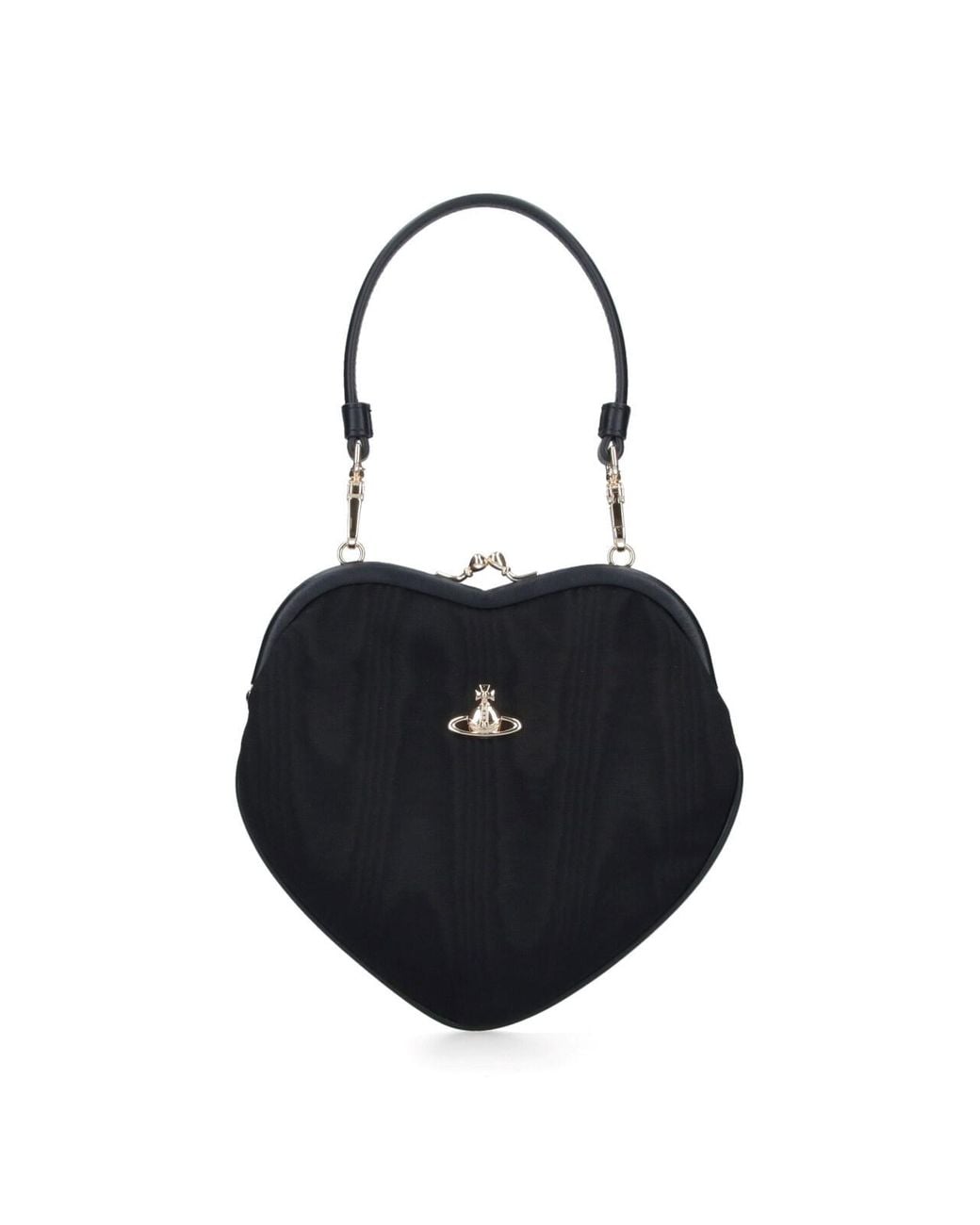 Vivienne Westwood Black Heart-Shaped Top Handle Bag