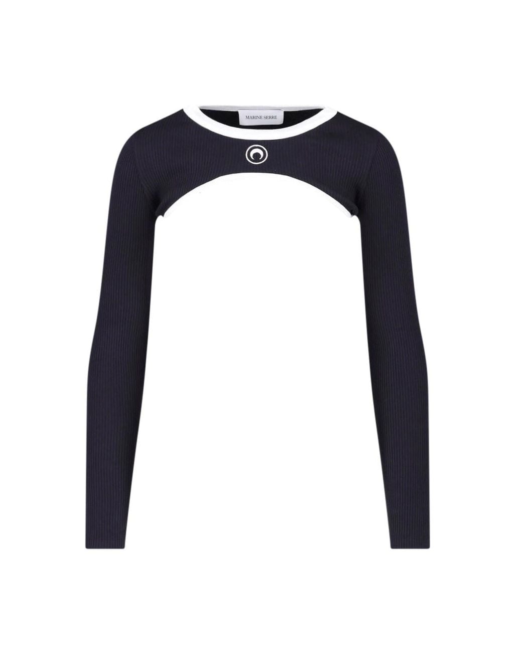 MARINE SERRE Blue Cutout Long Sleeve Ribbed Midi Dress