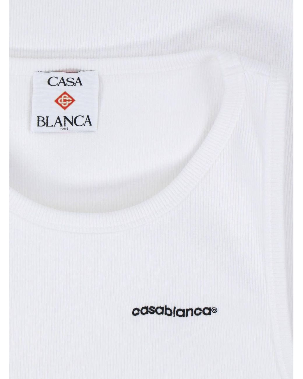 Casablanca White Classic T-Shirt With Standard Crew Neckline for men