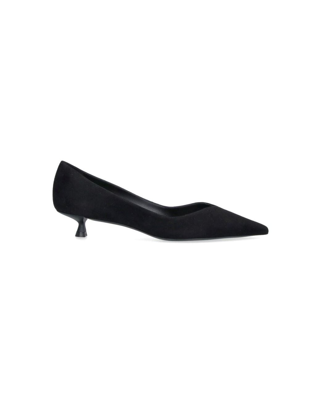 Stuart Weitzman Black Eva 35 Goat Leather Pumps
