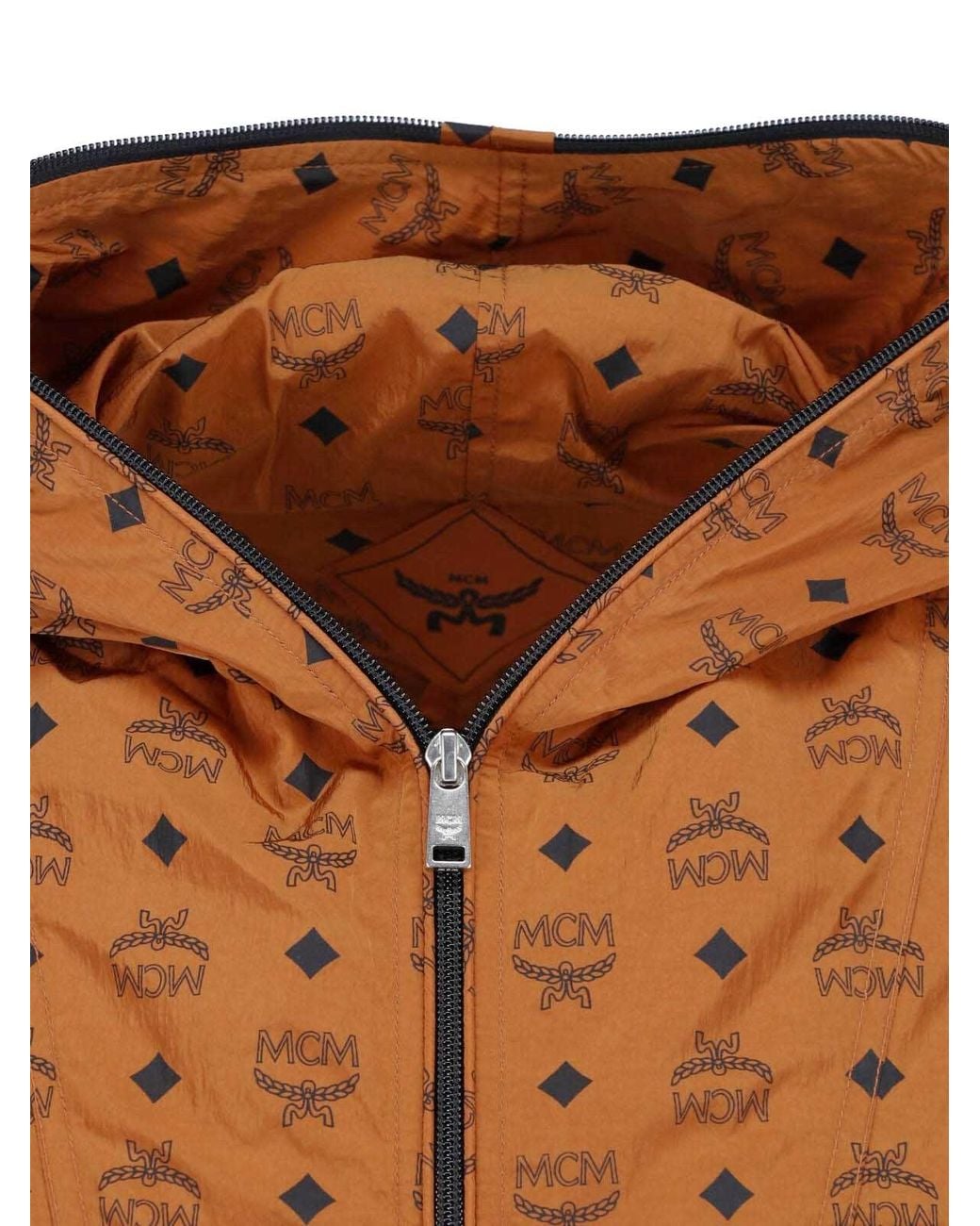 MCM Brown Hooded Logo Jacket for men
