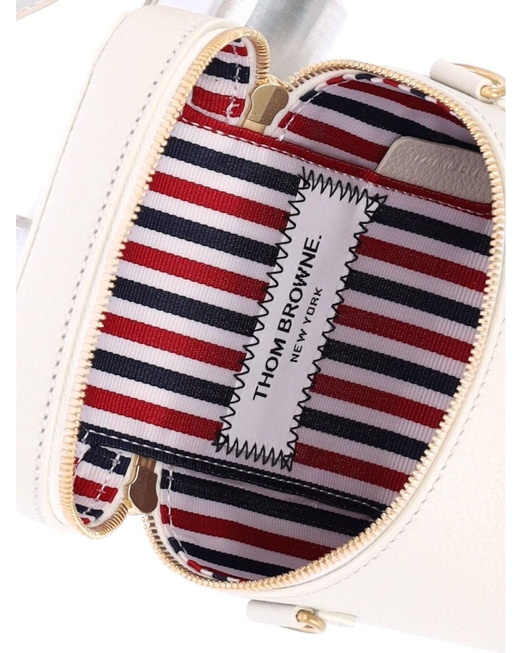 Thom Browne White Leather Pouch