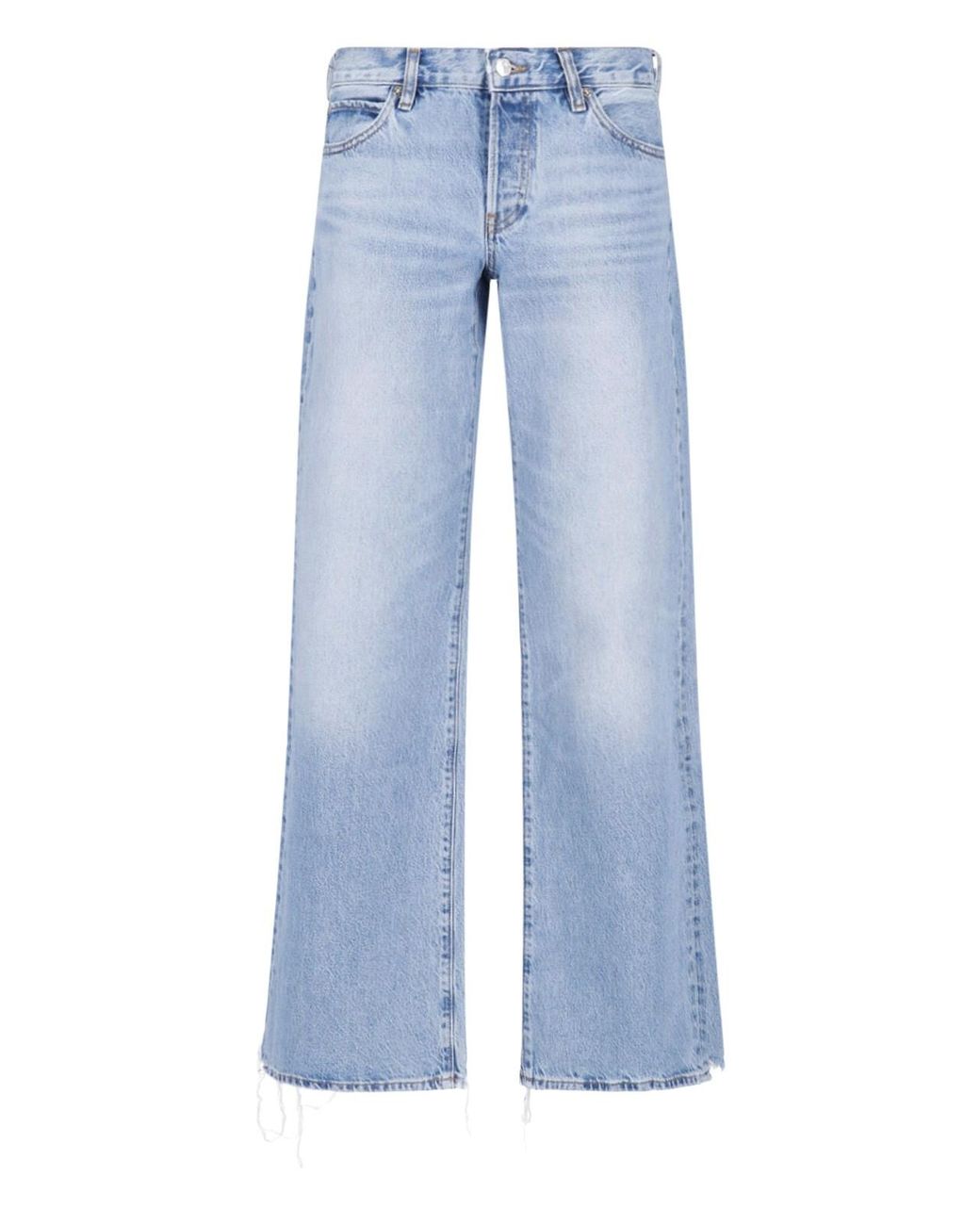 FRAME Blue High-Rise Wide-Leg Jeans