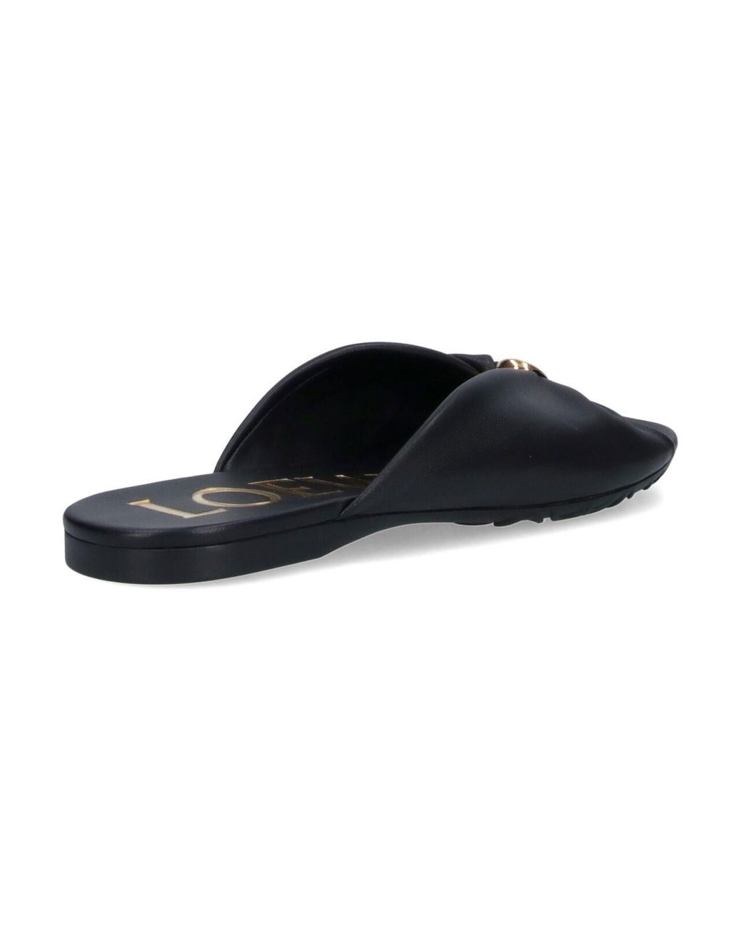 Loewe Black Slides Sandals "Pebble Soft"