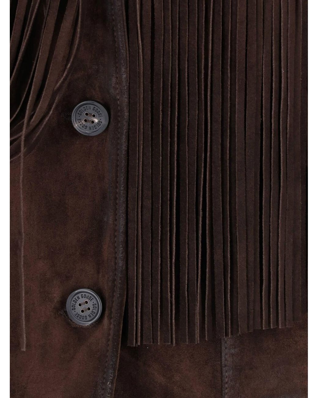 Golden Goose Deluxe Brand Brown Fringed Suede Jacket